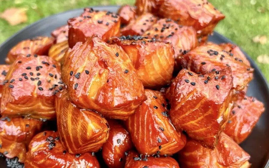 Spicy Maple Salmon Bites