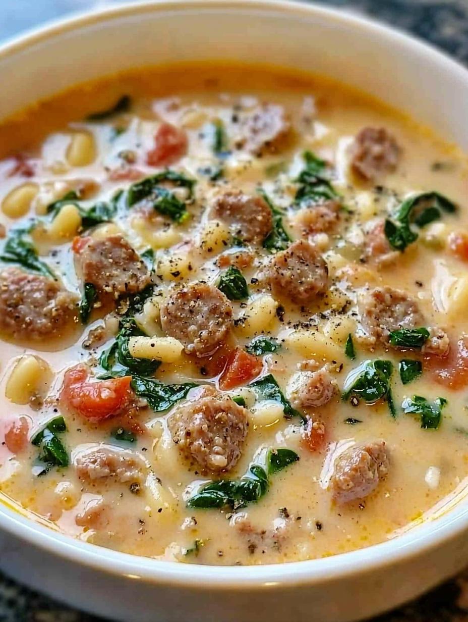 Creamy Parmesan Italian Sausage Soup