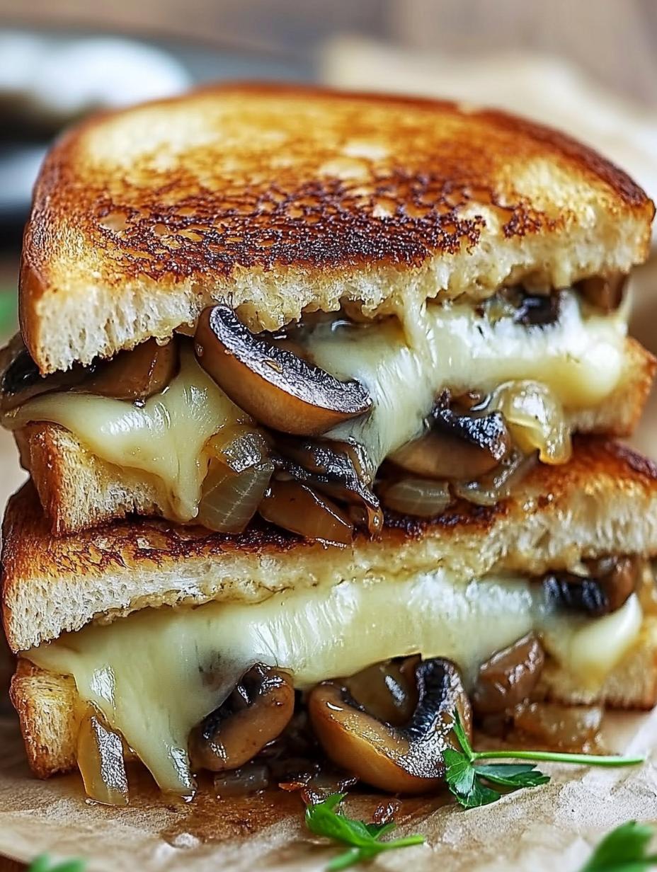 Grilled Cheese with Gouda, Roasted Mushrooms, and Onions