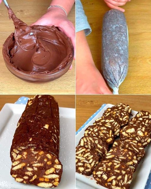 Italian Chocolate Salami without Eggs or Butter