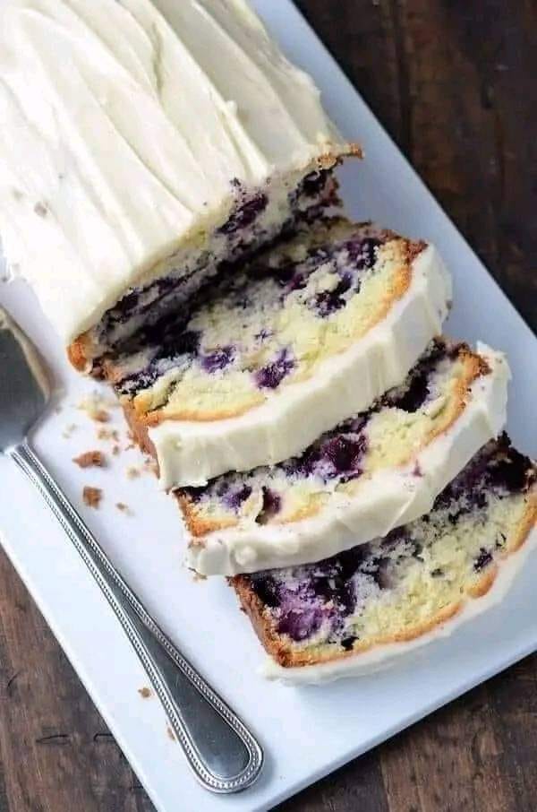 Blueberry Lime Pound Cake with Cream Cheese Frosting!