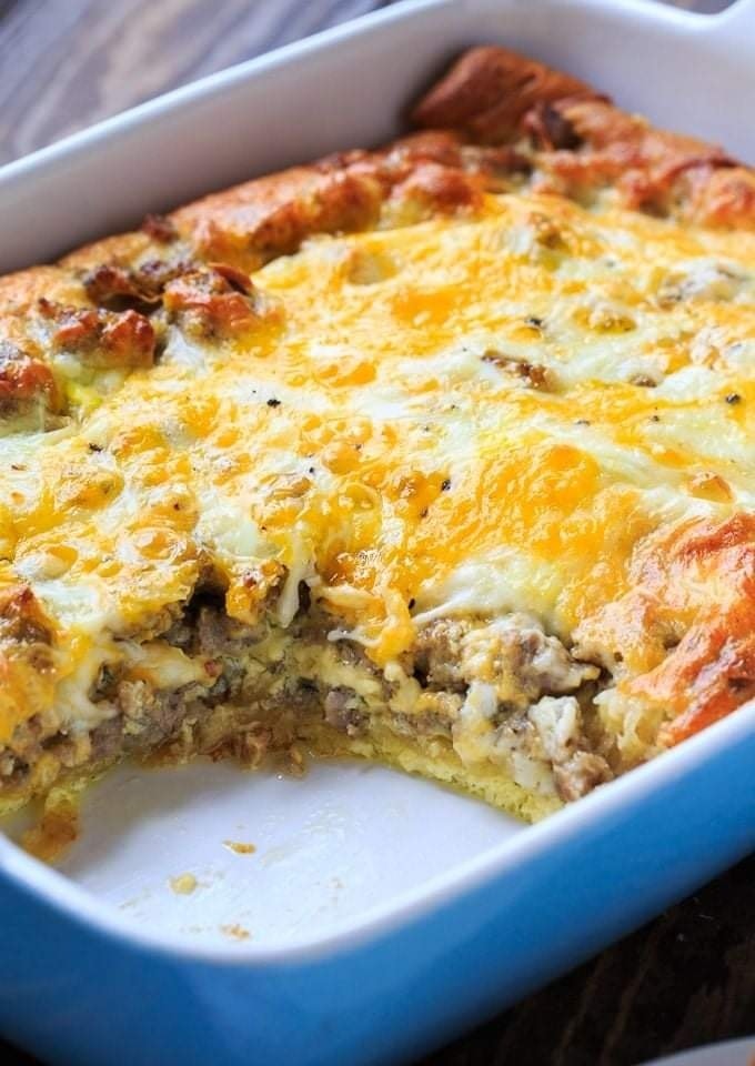 Sausage and Crescent Roll Casserole