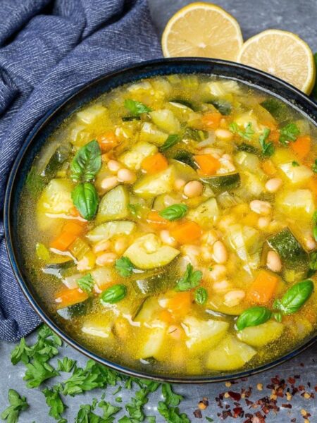 Chunky Zucchini Soup with White Beans