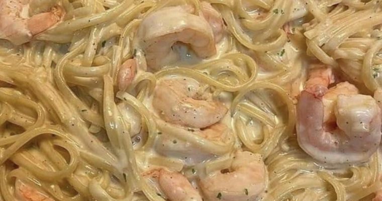 Spaghetti With Shrimp And White Sauce