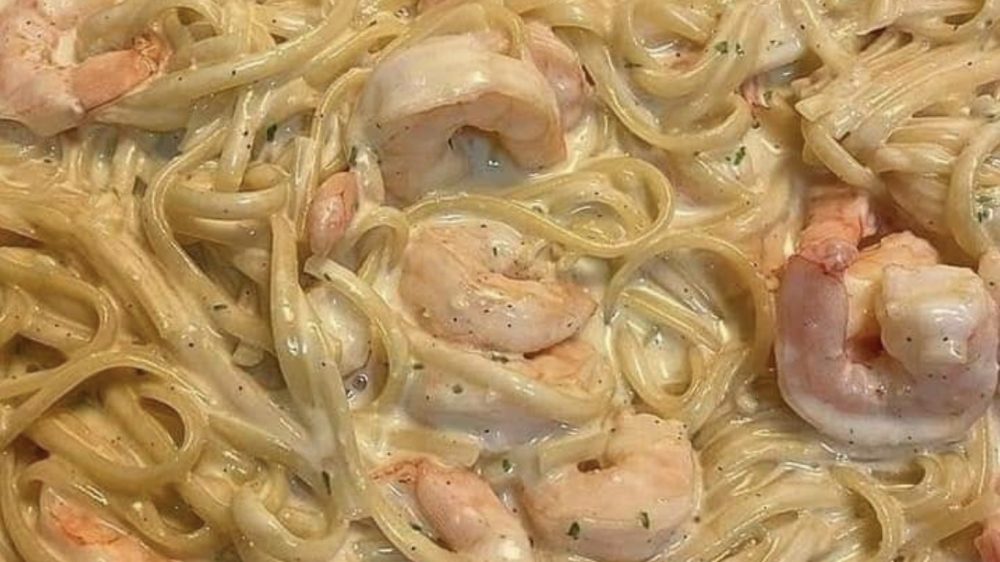 Spaghetti With Shrimp And White Sauce